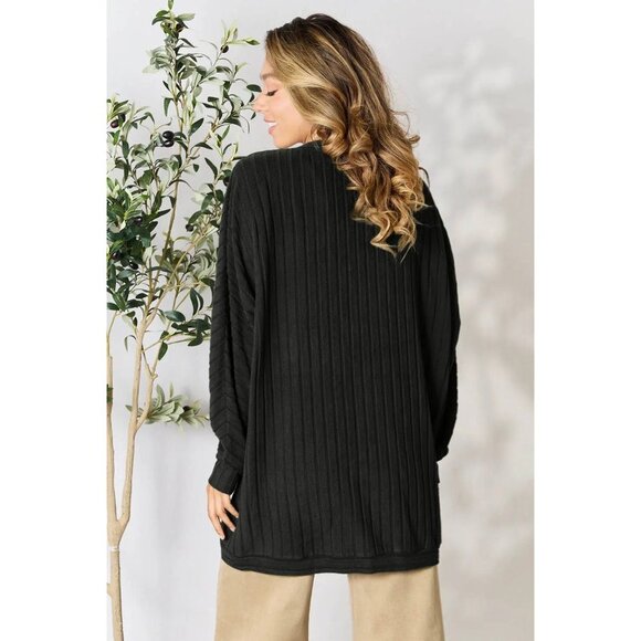 Basic Bae Full Size Ribbed Cocoon Cardigan - Picture 2 of 7